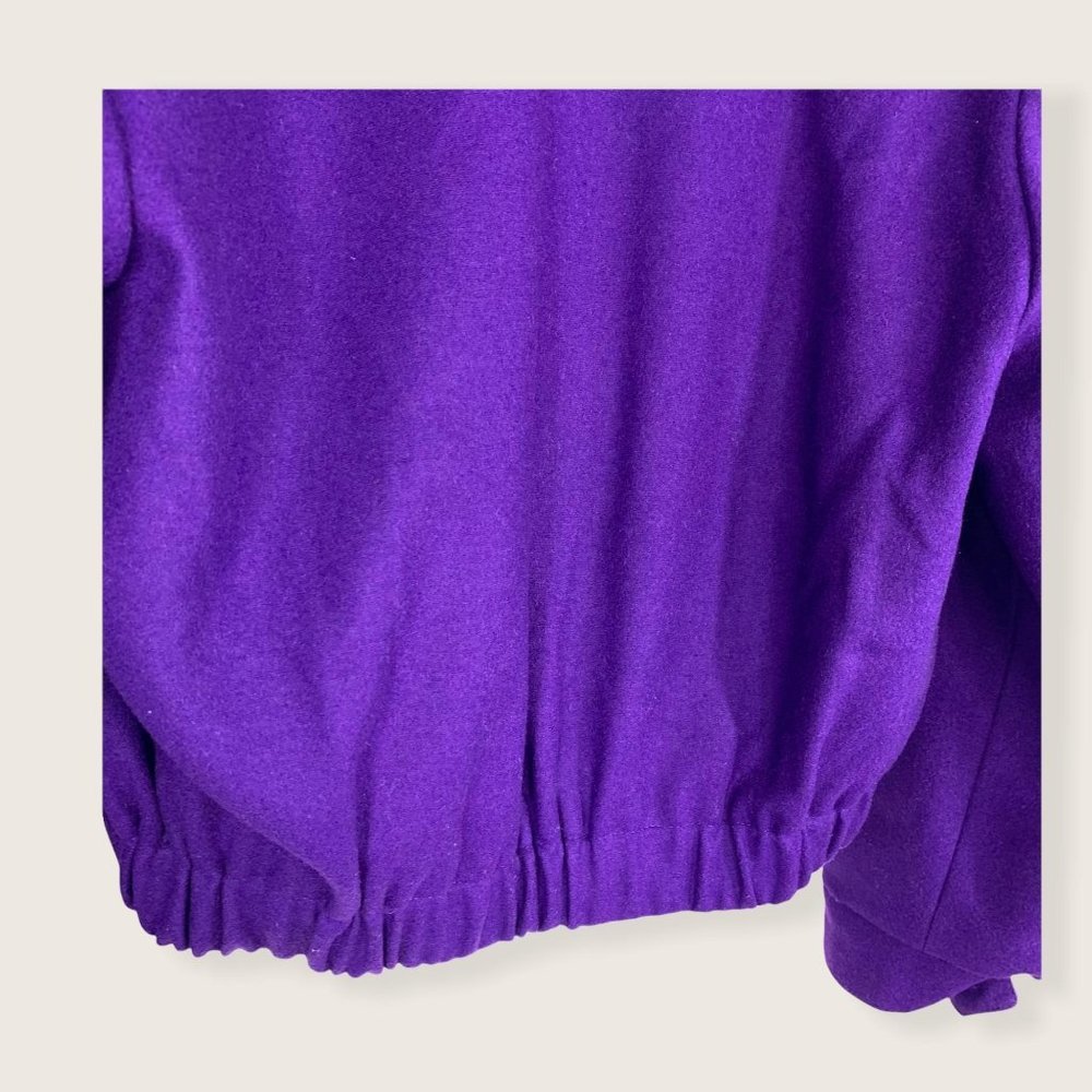Vintage 80s Purple Bomber Jacket Size 8 - Picture 6 of 11